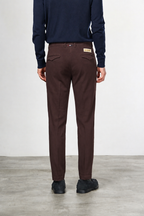 Torino 1 Pinces Flex pantalon chino homme en twill de coton et cachemire slim fit