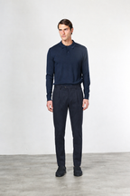 Torino 1 Pinces Flex pantalon chino homme en twill de coton et cachemire slim fit