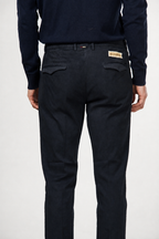 Torino 1 Pinces Flex pantalon chino homme en twill de coton et cachemire slim fit