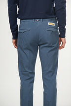 Torino 1 Pinces Flex pantalone chino uomo in twill di cotone e cashmere slim fit