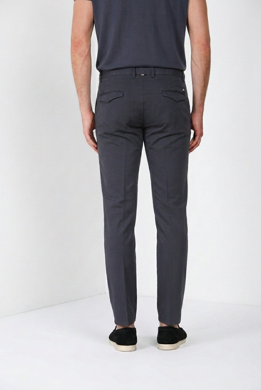 Torino City Icon Flex pantalone chino uomo in cavallery di cotone e lino stretch slim fit
