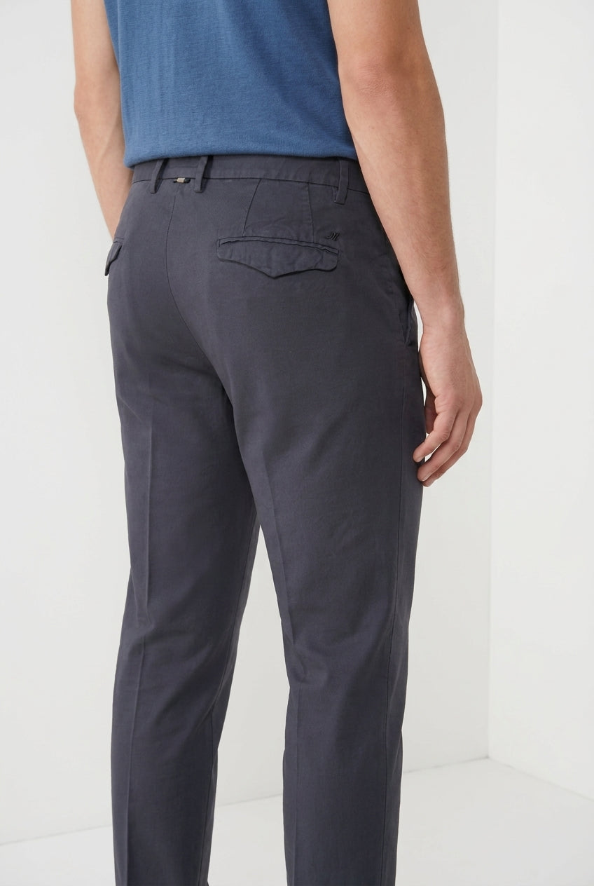 Torino City Icon Flex pantalon chino homme en cavallery de coton et lin stretch slim fit