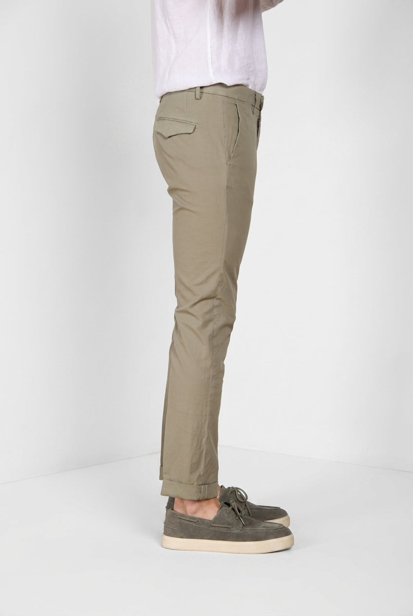 Torino City Icon Flex pantalone chino uomo in cavallery di cotone e lino stretch slim fit