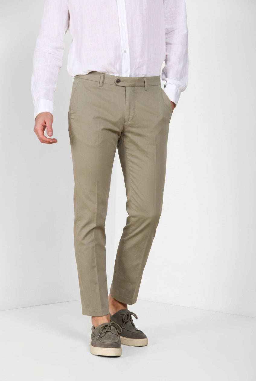 Torino City Icon Flex pantalon chino homme en cavallery de coton et lin stretch slim fit