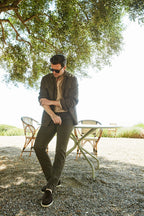 Torino City Icon Flex men's chino pants in stretch cotton and linen cavallery slim fit