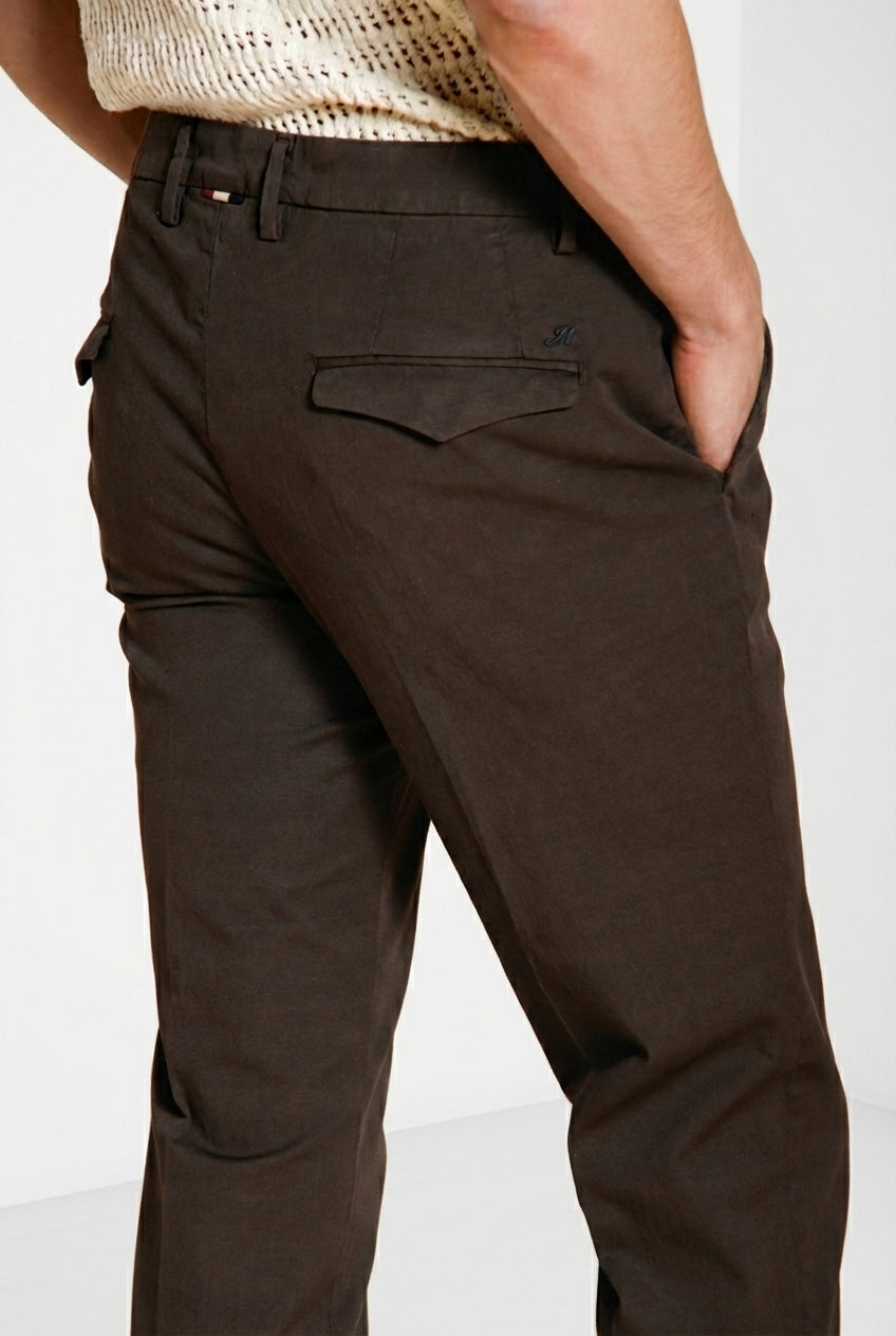 Torino City Icon Flex men's chino pants in stretch cotton and linen cavallery slim fit