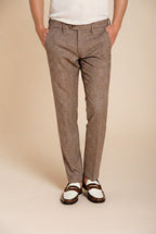 Torino City men's chino pants prince of Wales print slim fit