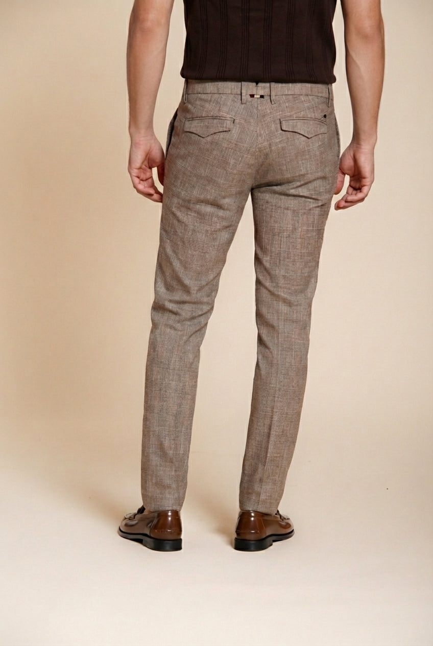 Torino City men's chino pants prince of Wales print slim fit