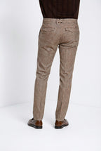 Torino City pantalon chino homme imprimé Prince de Galles slim fit
