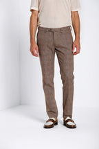 Torino City pantalon chino homme imprimé Prince de Galles slim fit