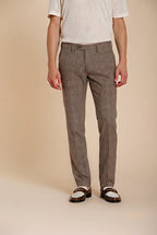 Torino City men's chino pants prince of Wales print slim fit