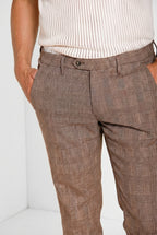 Torino City pantalon chino homme imprimé Prince de Galles slim fit