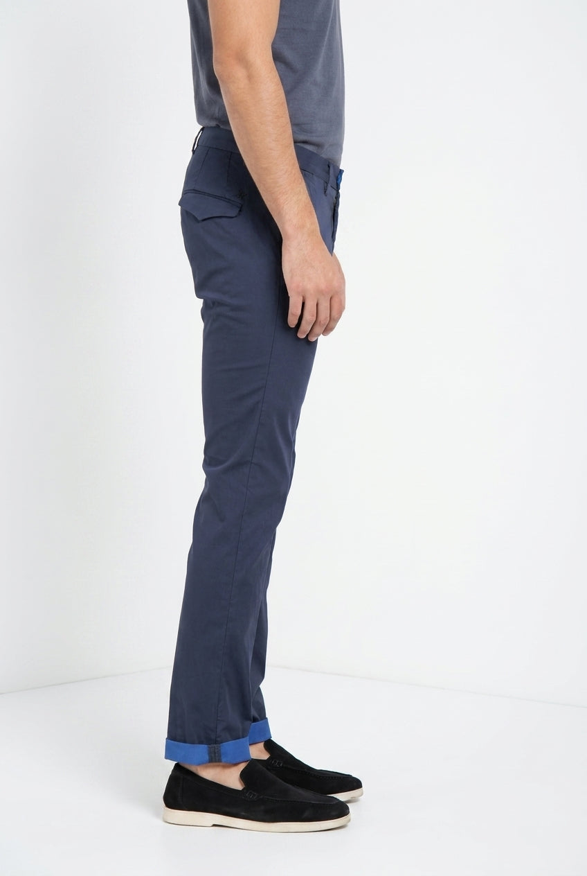Torino City Travel pantalone chino uomo in raso tecnico stretch slim fit