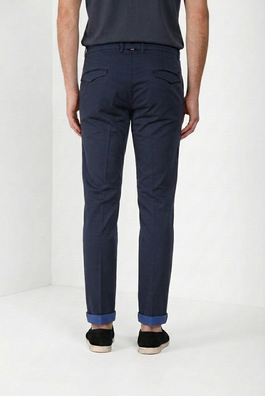 Torino City Travel pantalone chino uomo in raso tecnico stretch slim fit