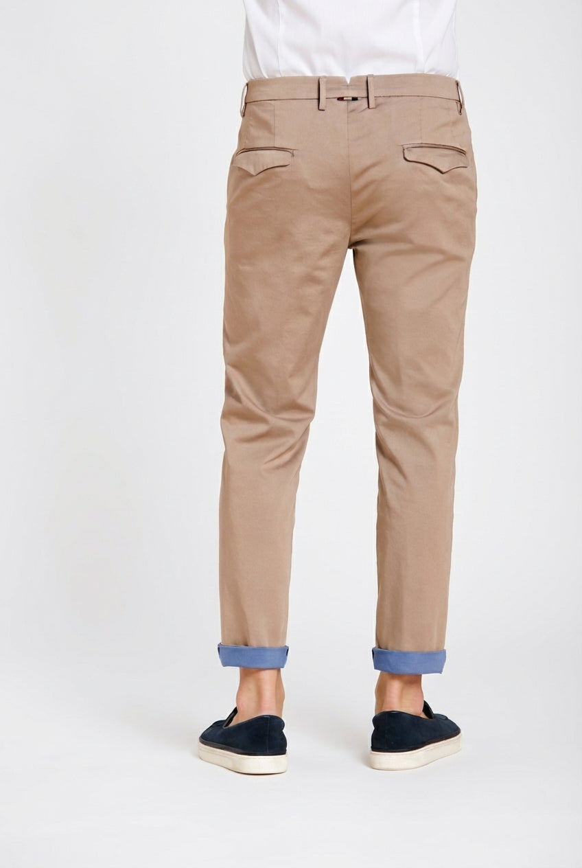 Torino City Travel Hose Chino Herren aus technischem Stretch-Satin slim fit