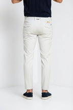 Torino City pantalon chino homme en satin de coton et soie slim fit