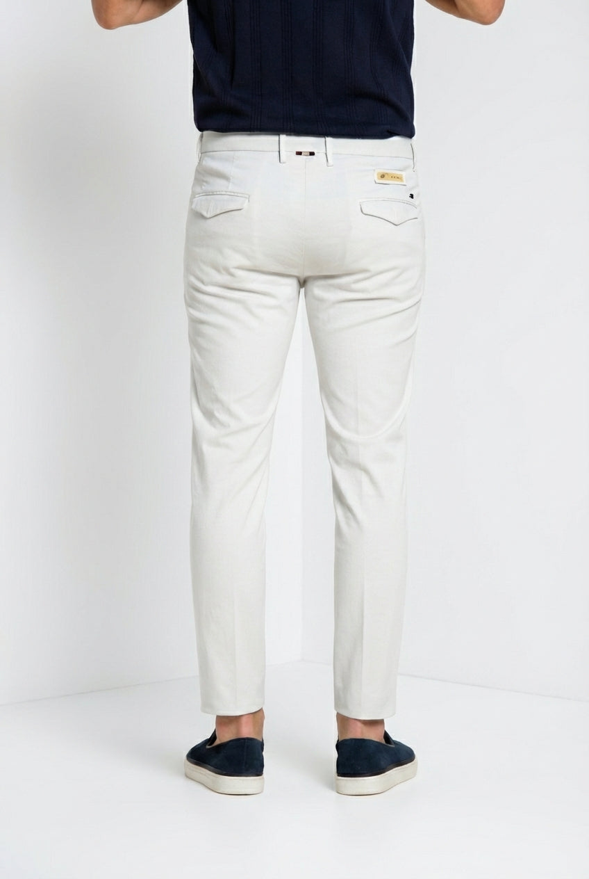 Torino City pantalon chino homme en satin de coton et soie slim fit