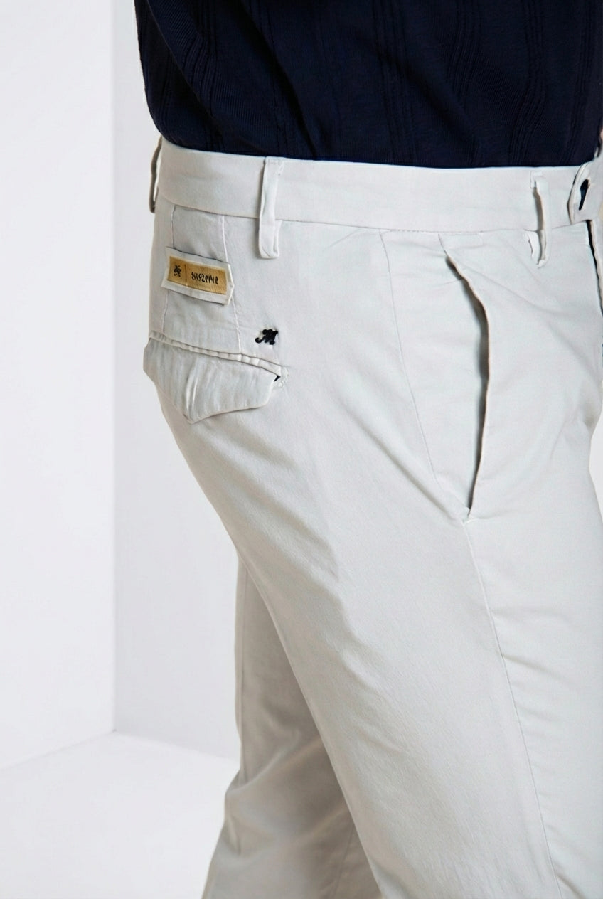 Torino City Hose Chino Herren aus Satin aus Baumwolle und Seide slim fit