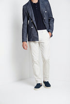 Torino City pantalon chino homme en satin de coton et soie slim fit