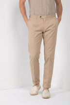 Torino City men's chino pants in cotton and silk satin slim fit