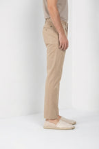 Torino City men's chino pants in cotton and silk satin slim fit