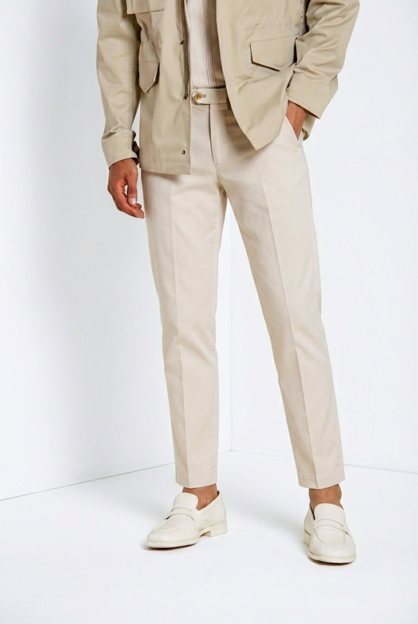 Torino City Herren Chino Hose aus feiner Trikotine aus Baumwolle und Lyocell slim fit