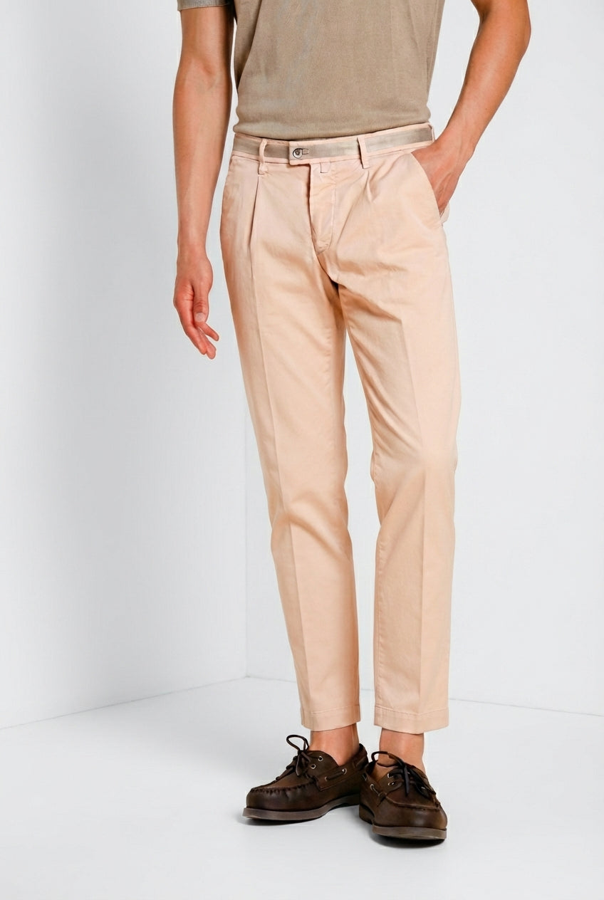 Torino 1 Pinces Hose Chino Herren aus Stretch-Gabardine slim fit