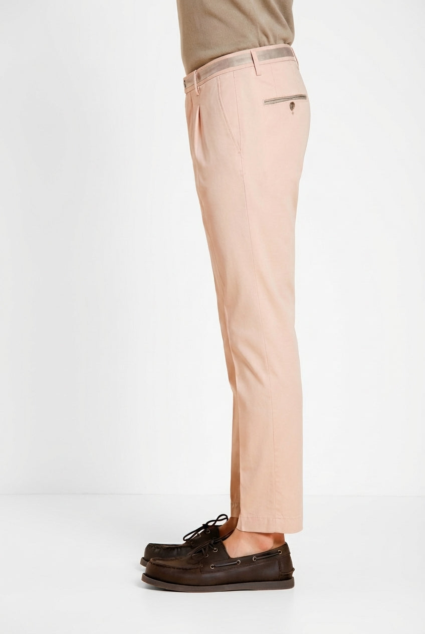 Torino 1 Pinces pantalon chino homme en gabardine stretch slim fit
