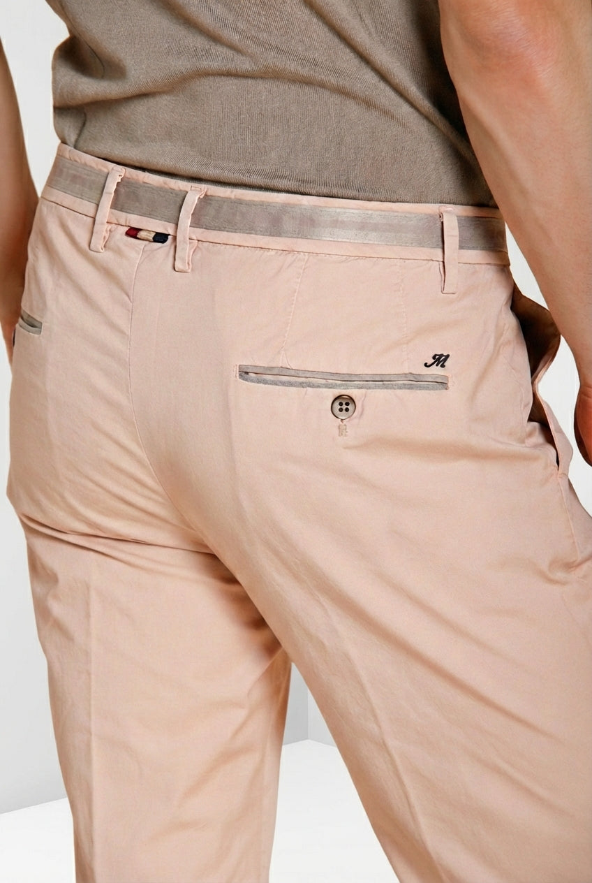 Torino 1 Pinces pantalon chino homme en gabardine stretch slim fit