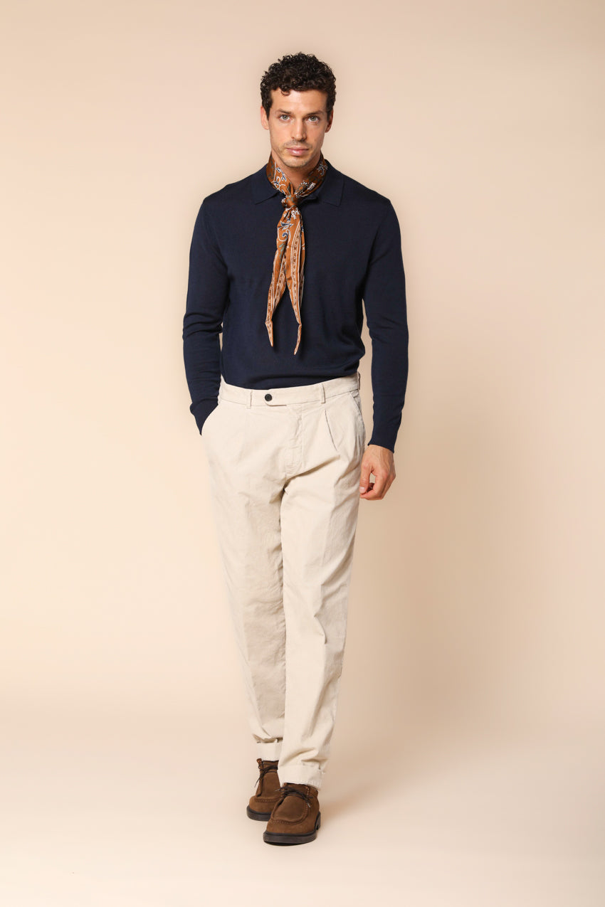 Boston 1 Pinces pantaloni chino uomo in velluto 1000 righe relaxed fit