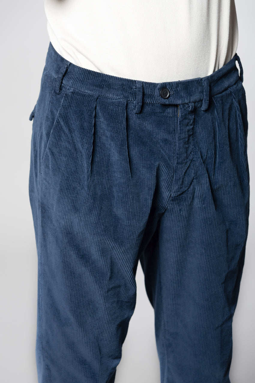 Boston 2 Pinces pantalone chino uomo in velluto 500 righe relaxed fit