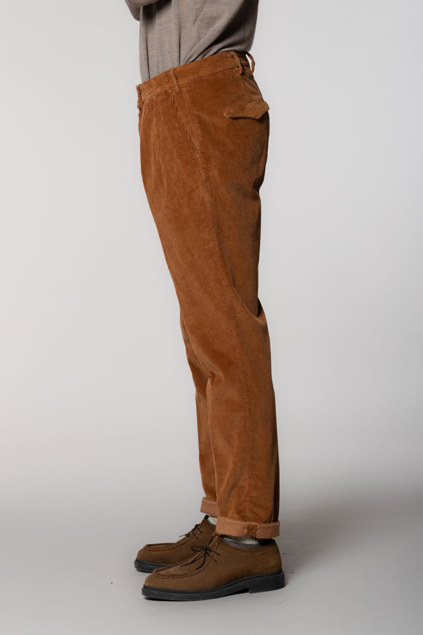 Boston 2 Pinces pantalon chino homme en velours 500 côtes relaxed fit
