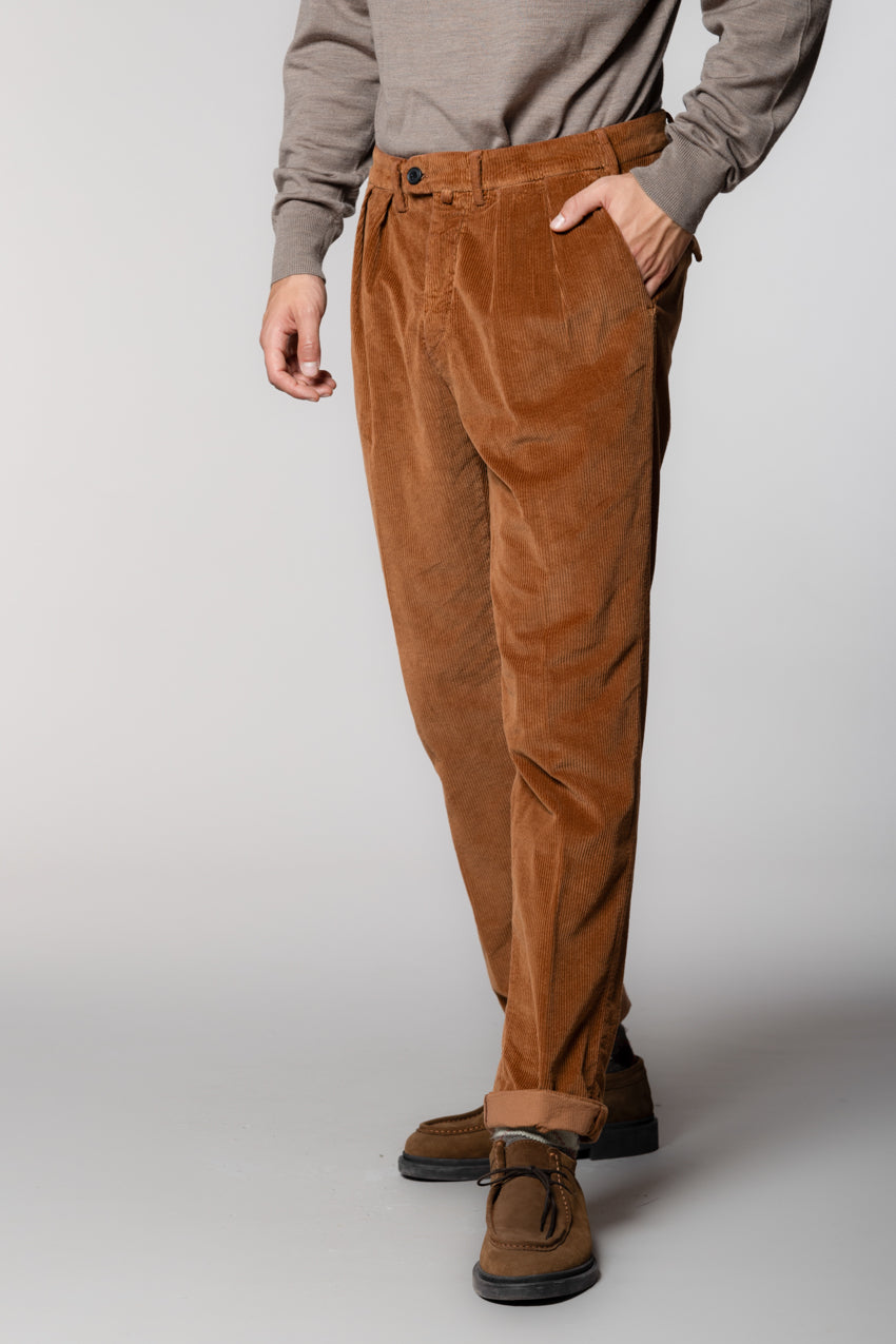Boston 2 Pinces pantalon chino homme en velours 500 côtes relaxed fit