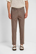 Boston Hose Chino Herren aus Fischgrat garngefärbt Stretch relaxed fit