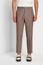 Boston pantalone chino uomo in denim trama diagonale relaxed fit