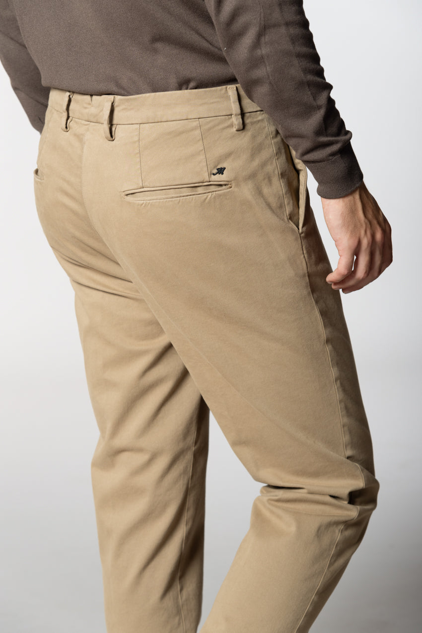 Boston pantalone chino uomo in cotone trama diagonale relaxed fit