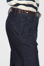 Madison pantalone chino uomo in tecno denim stretch carrot fit
