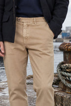 Garden pantalon chino homme en bull stretch carrot fit