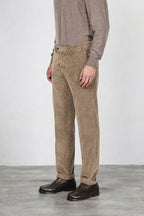 Paris men’s chino pants in wide-wale velvet with carrot fit
