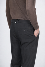 Paris men’s chino pants in stretch tricotine with carrot fit ①