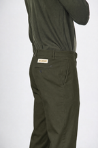 Paris Chinohose für Herren aus Baumwoll- und Wollgabardine mit carrot fit