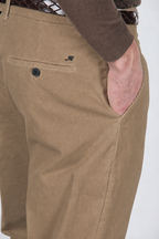Paris pantalone chino uomo in velluto 1000 righe stretch carrot fit ①