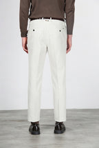 Paris pantalon chino homme en velours côtelé stretch 1000 raies, carrot fit ①
