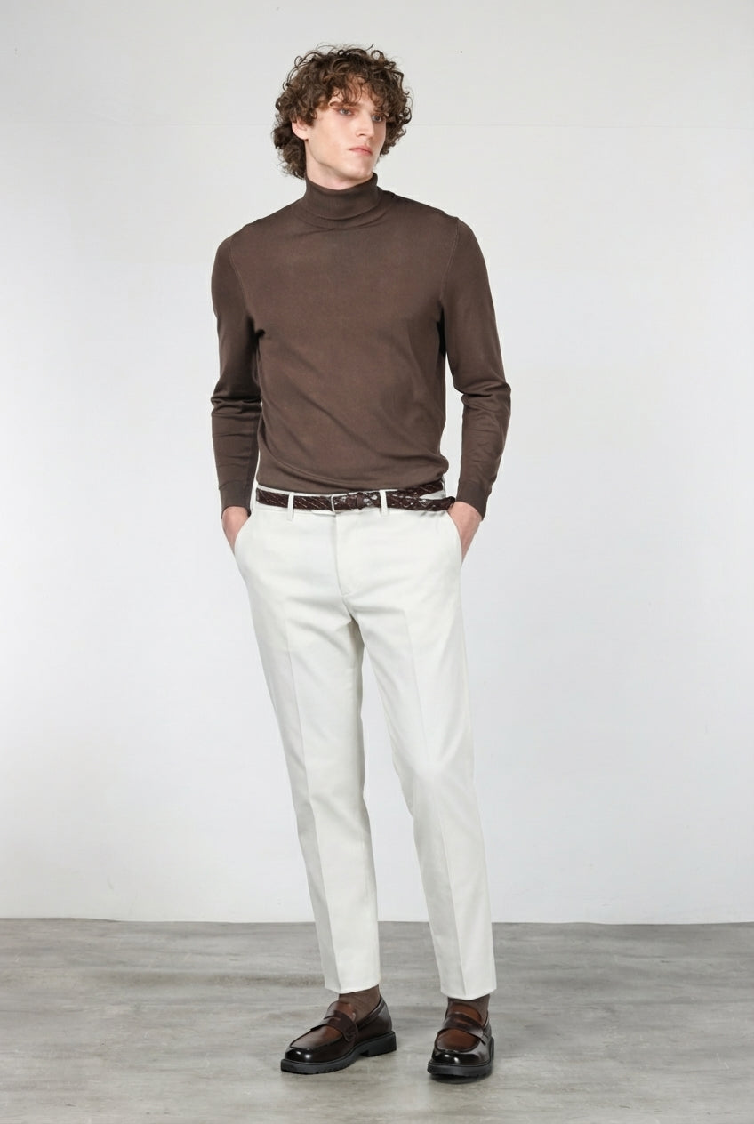 Paris pantalon chino homme en velours côtelé stretch 1000 raies, carrot fit ①