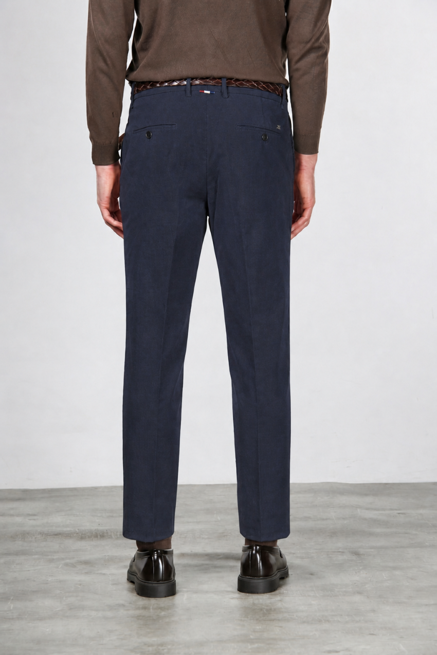 Paris pantalone chino uomo in velluto 1000 righe stretch carrot fit ①