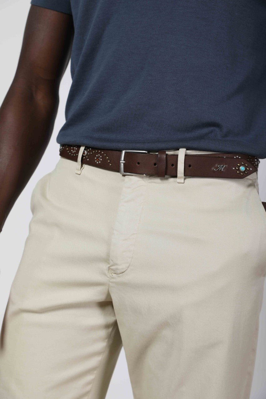 Handmade Leather Belt with Studs