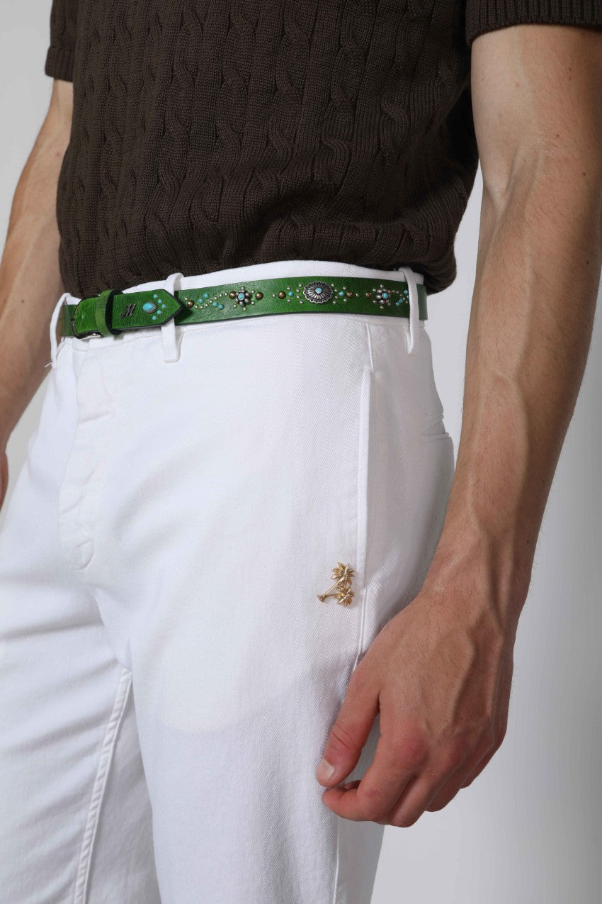 Handmade Leather Belt with Studs