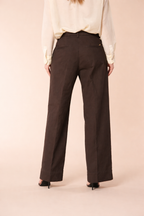 New York Studio Damen Chino Hose aus Baumwoll-Leinen-Twill Wide Leg