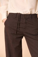 New York Studio Damen Chino Hose aus Baumwoll-Leinen-Twill Wide Leg