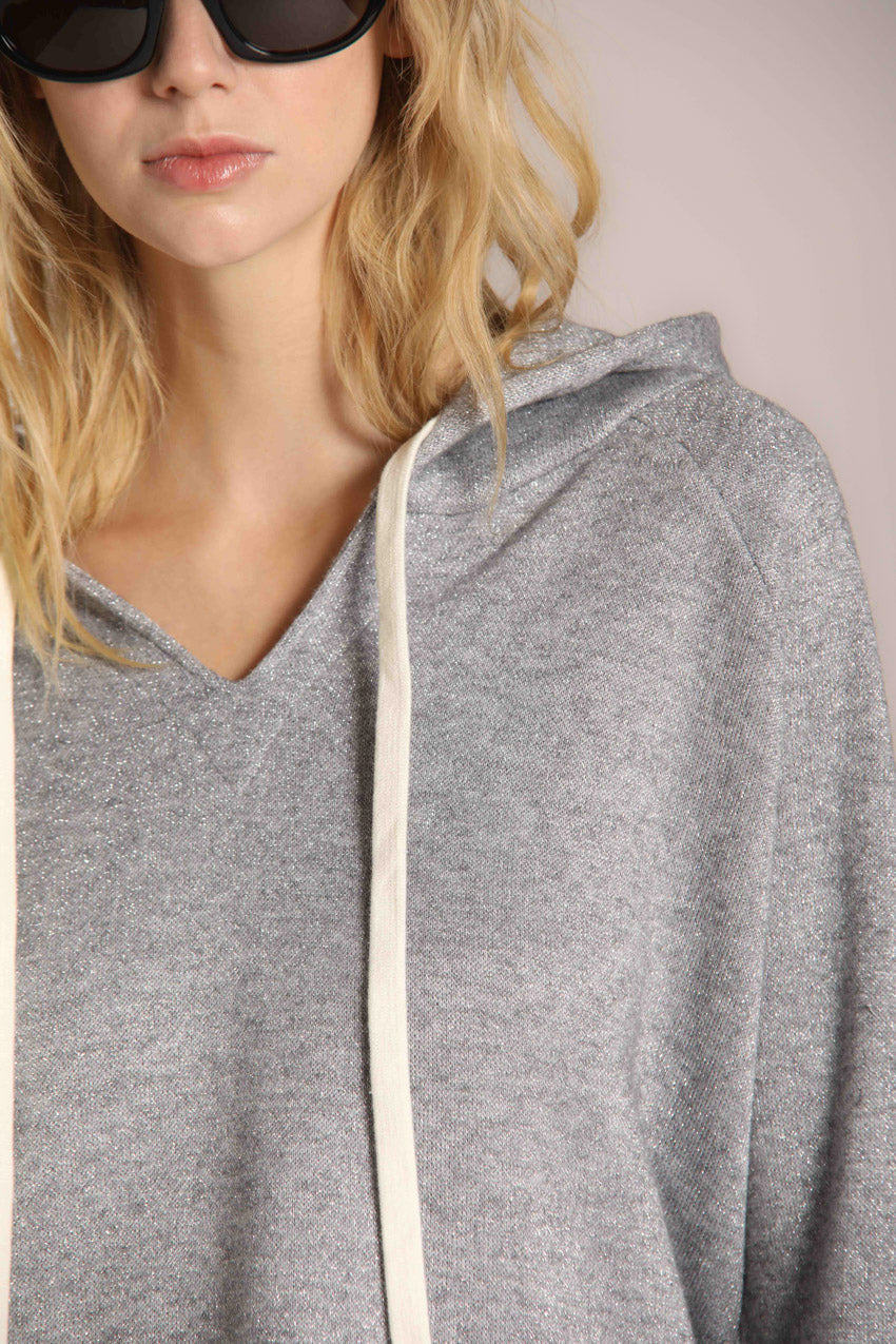 immagine 3 di felap donna, con cappuccio, modello Hoodie, di colore grigio, con lurex di Mason's